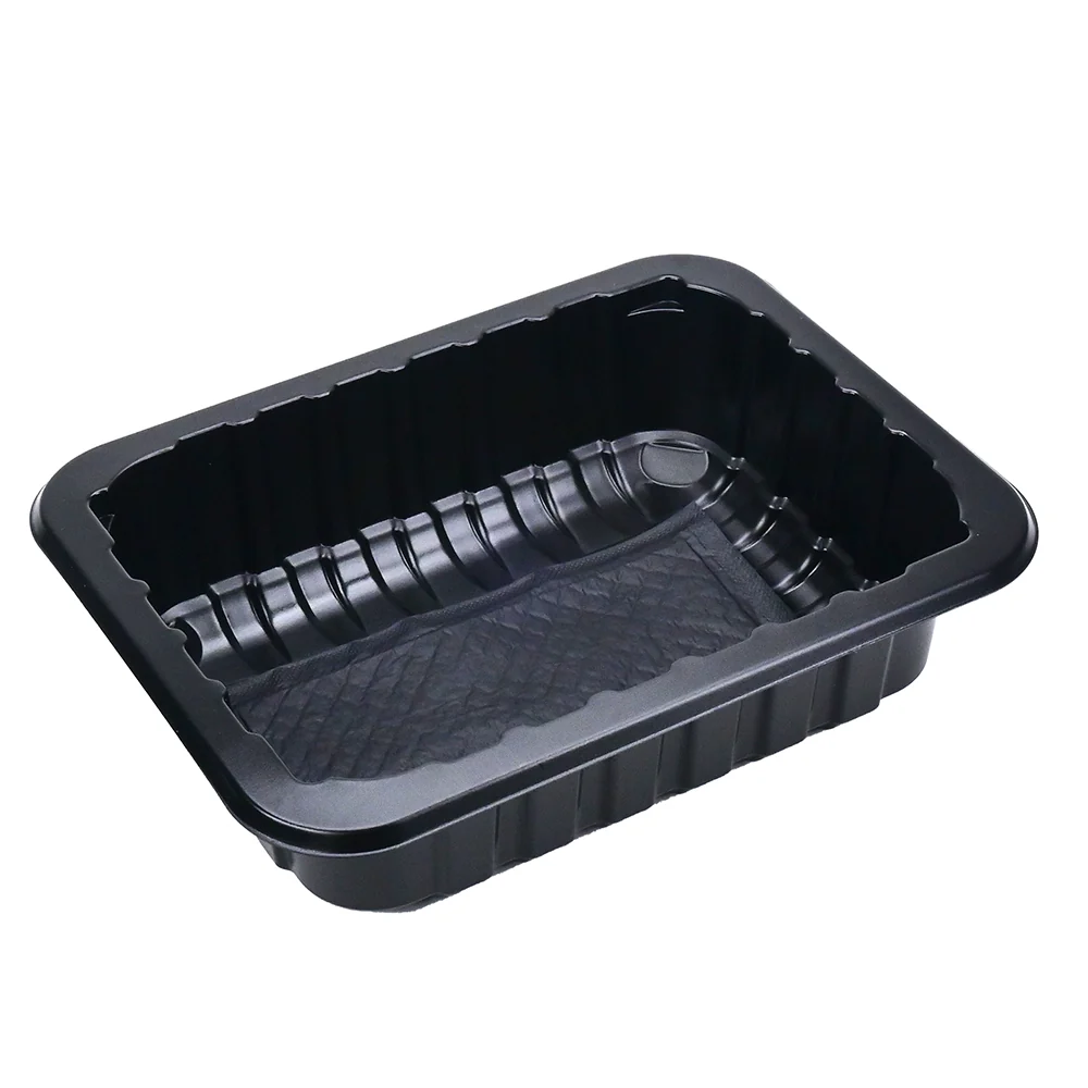 PP Tray 205/160/50 black со апсорциона влошка