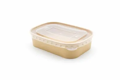 Кутија KRAFT 500ml со капак правоаголно